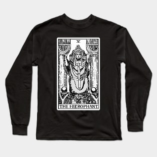 V. The Hierophant Tarot Card | Black and white Long Sleeve T-Shirt